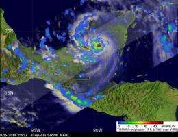 NASA eyes Karl, now a hurricane in the Gulf of Mexico
