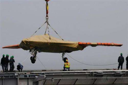 US Navy launches unmanned aircraft from carrier