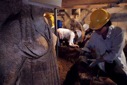 Ancient Greek tomb dig finds marble statues