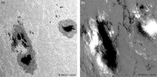 Huge sunspots and their magnetic structure observed by Hinode