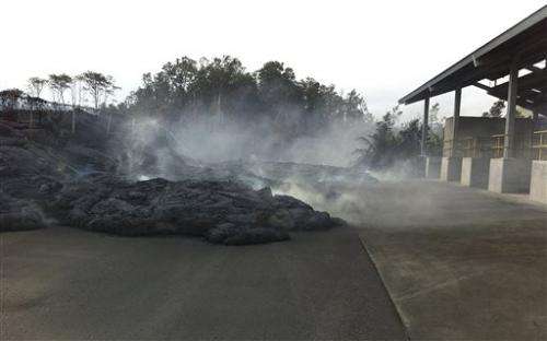 Lava flow at Hawaii trash transfer station stops