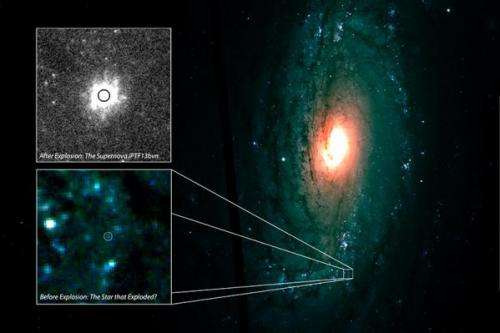 First evidence of a hydrogen-deficient supernova progenitor