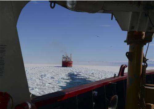 Rescuers reach fishing boat stuck in Antarctic ice