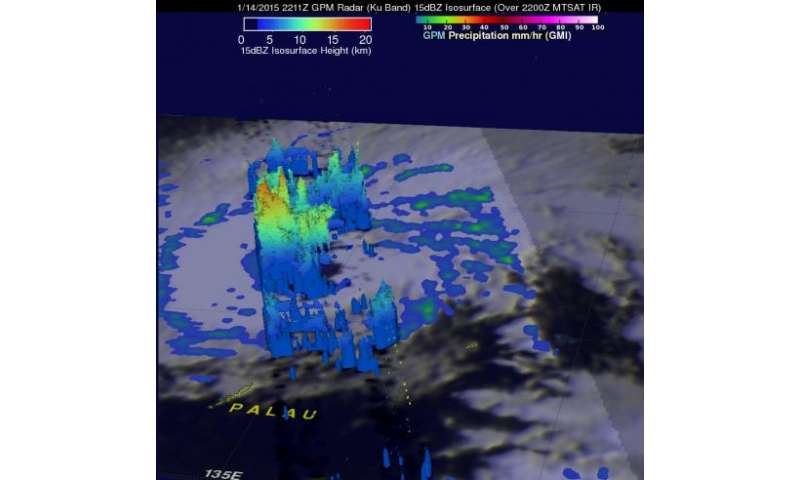 Satellite sees heavy rain in Tropical Storm Mekkhala on its approach to Philippines