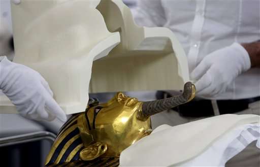 Egypt fixing Tutankhamun mask after botched epoxy repair