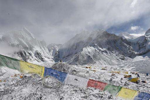 Everest Base Camp shown on April 26, 2015, a day after an avalanche triggered by an earthquake caused the death of 18 people