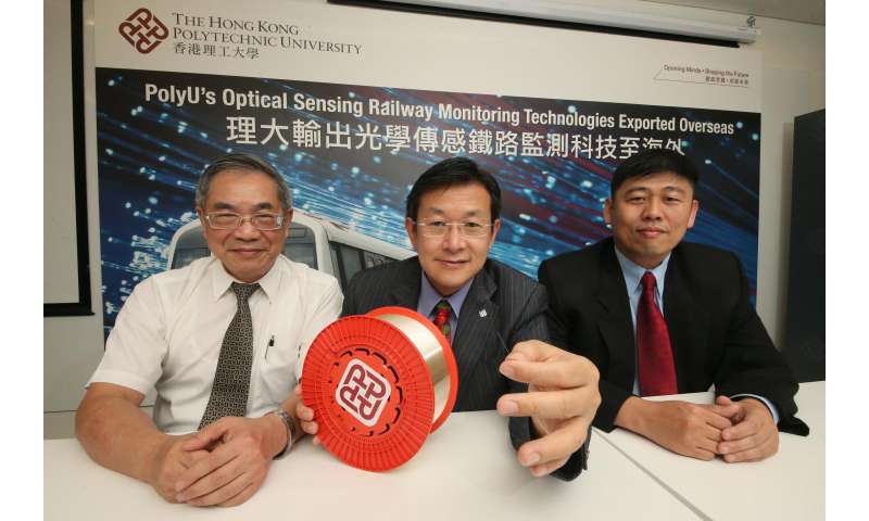 PolyU's proprietary optical fiber sensing network for railway monitoring exported overseas