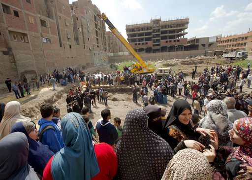 Second part of ancient Egyptian statue lifted from site