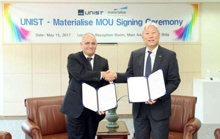 UNIST signs cooperation MoU with Belgian 3-D printing pioneer