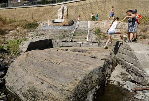 Drought reveals ancient 'hunger stones' in European river