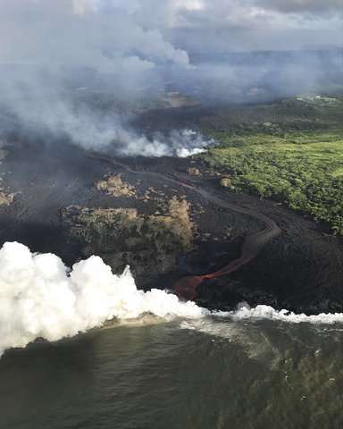 Hawaii volcano produces methane and 'eerie' blue flames