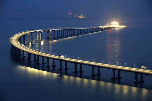 China opens mega-bridge linking Hong Kong to mainland