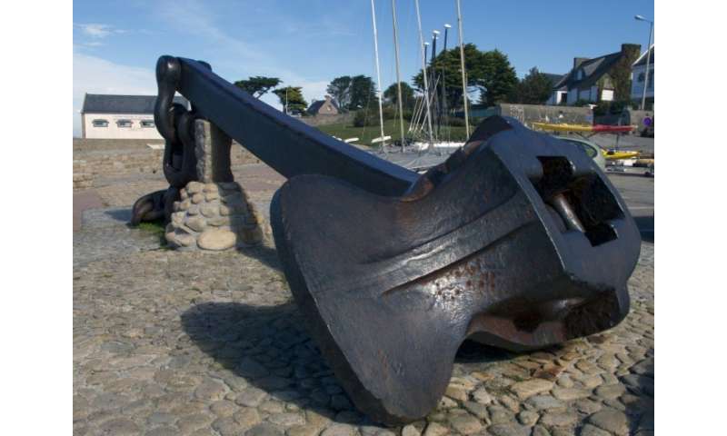 The anchor of the Amoco-Cadiz lies at the entrance of Portsall harbour