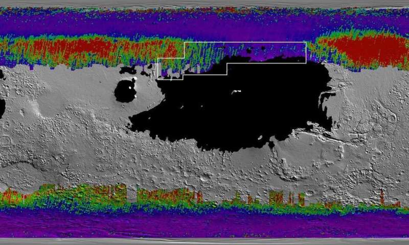 NASA's treasure map for water ice on Mars