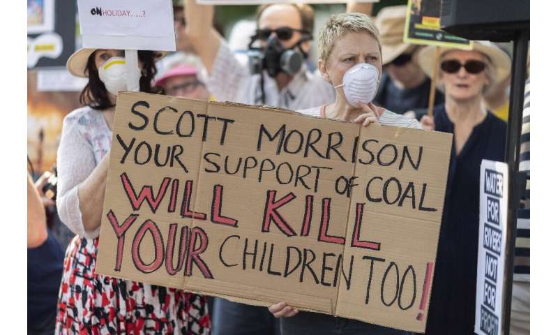 The fires have sparked climate protests targeting the conservative government, which has resisted pressure to address the root c