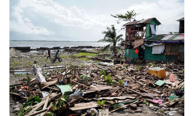 Typhoon Phanfone destroyed shanty homes in coastal areas of the central Philippines