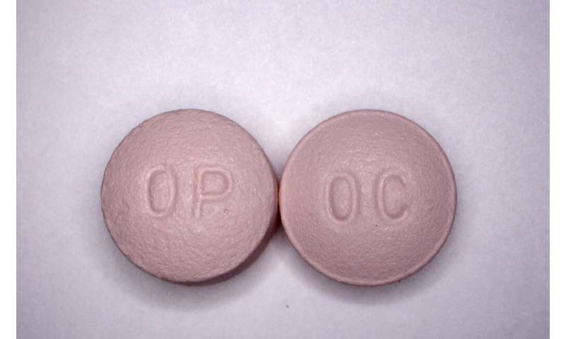 20 mg pills of OxyContin, a prescription opioid introduced by Purdue Pharma
