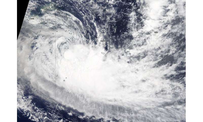 NASA tracks Tropical Storm Sarai moving away from Fiji