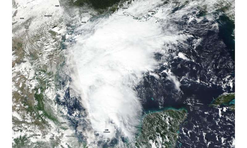 NASA-NOAA satellite catches development of gulf Tropical Depression 17