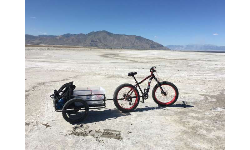 Researcher surveys Great Salt Lake playa