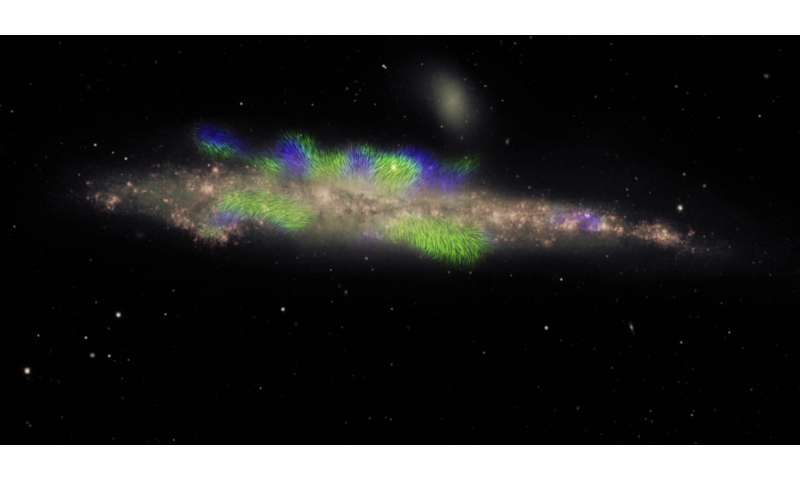 Giant magnetic ropes seen in Whale Galaxy's halo Giantmagneti