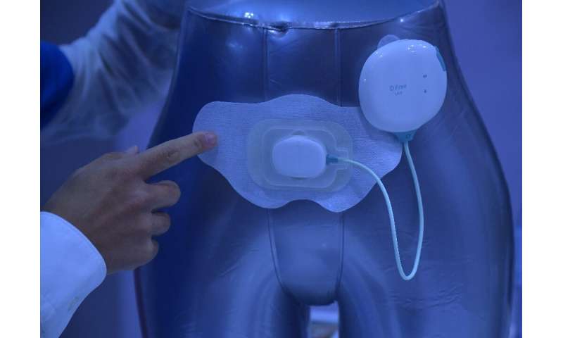 High-tech relief for the incontinent is offered by D-Free, a sensor which fits on the abdomen and detects changes in bladder siz