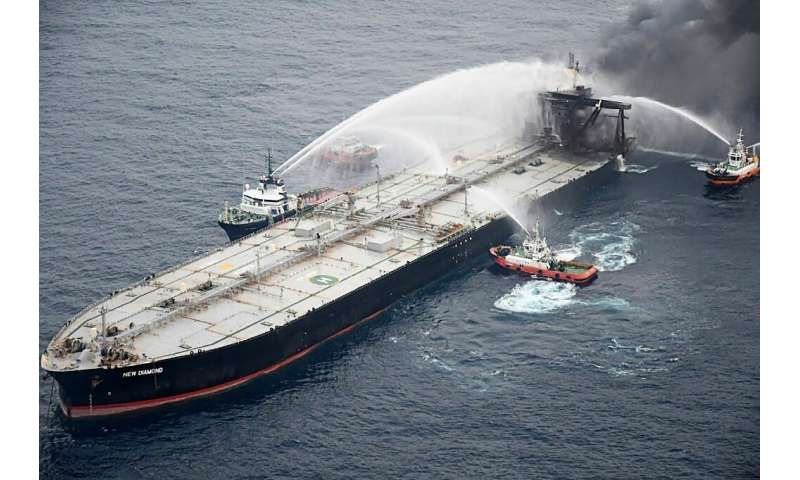 A blaze on the oil tanker New Diamond was finally brought under control on Wednesday, the Sri Lankan navy said