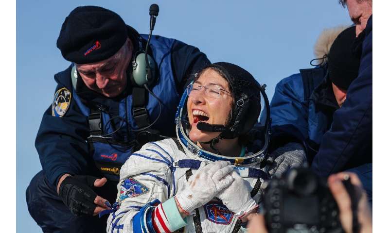 NASA astronaut Christina Koch landed on the Kazakh stepe after 328 days in space