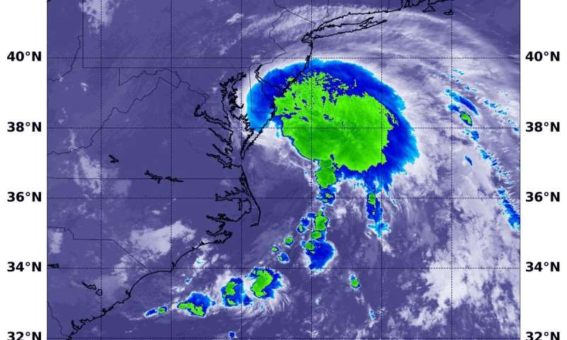 NASA tracks tropical storm fay's development and strongest side