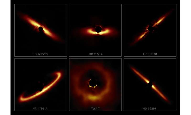Rogue's gallery of dusty star systems reveals exoplanet nurseries