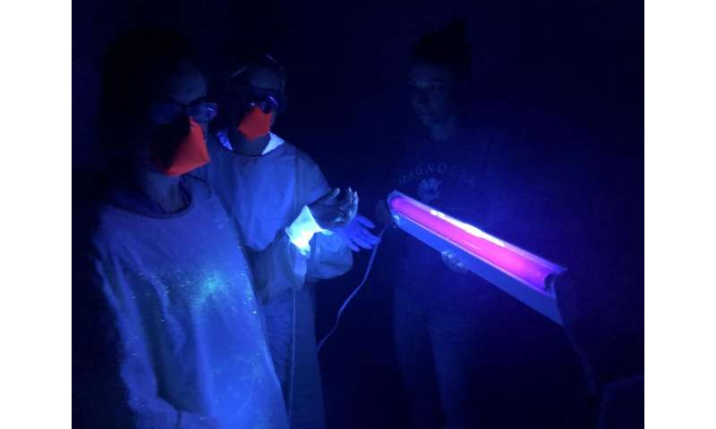 Ultraviolet light exposes contagion spread from improper PPE use