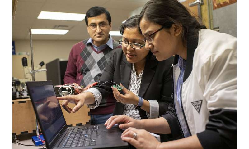 UNT scientist squeezes power from a drop of liquid: Reverse electro-wetting will power new never-charge fitness tracker