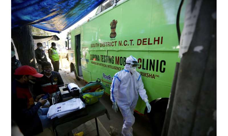 印度的病毒病例交叉1000万新感染下降