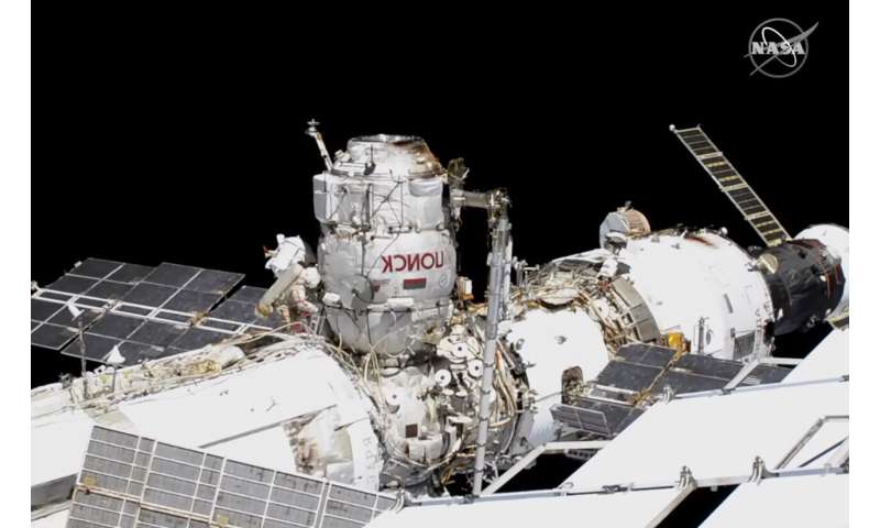 Spacewalking astronauts prep for 2021 arrival of Russian lab