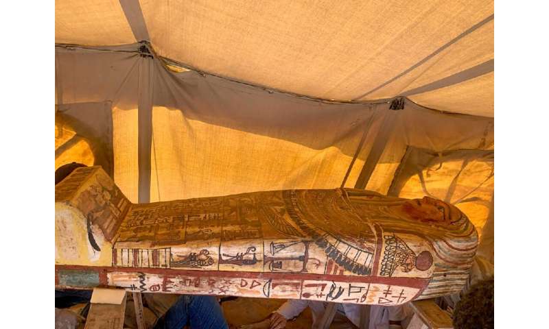 Archaeologists in Egypt found 14 coffins from around 2,500 BC, following 13 found last week, all at the desert necropolis of Saq