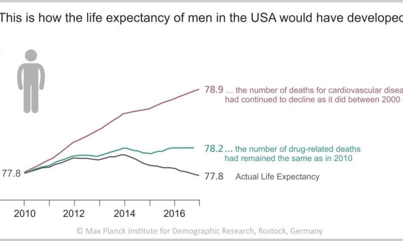 Life expectancy crisis in the USA: The opioid crisis is not the decisive factor