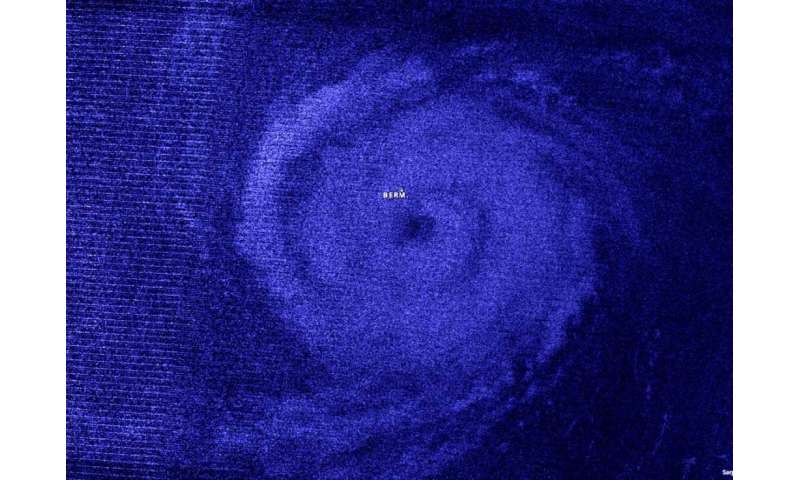NASA night-time image shows Hurricane Paulette's large eye approach Bermuda