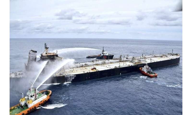 The New Diamond, a supertanker carrying 270,000 tonnes of crude oil, has been ablaze for days off the coast of Sri Lanka