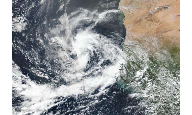 NASA-NOAA satellite sees new Tropical Storm Rene drenching Cabo Verde islands
