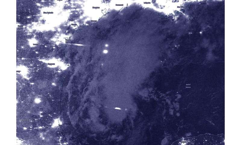 NASA-NOAA satellite sees tropical depression 22 strengthening in gulf of Mexico