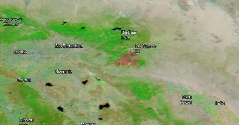 NASA's Aqua Satellite shows extent of Apple Fire's burn scar