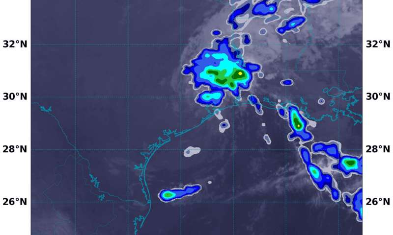 NASA tracking Beta's heavy rainfall into lower Mississippi Valley