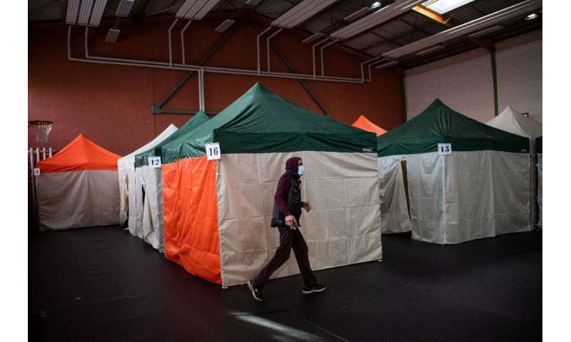 Coronavirus has made it more difficult for homeless shelters, with this one in the French city of Nantes using tents