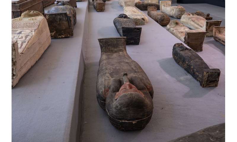 Egypt unveils ancient coffins, statues found in Saqqara