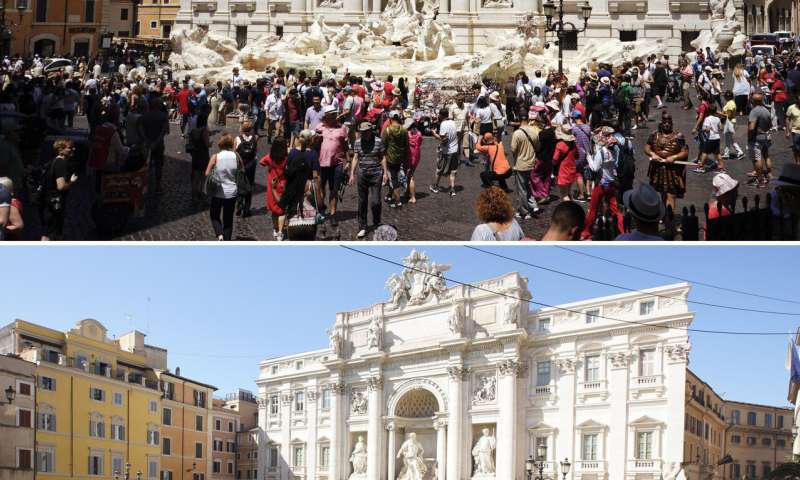 Rome's eternally packed tourist sites emptied