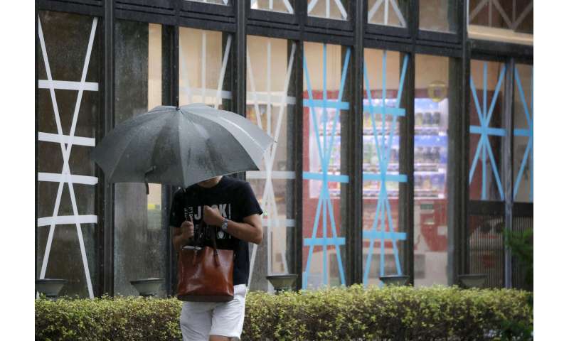 Typhoon unleashes rain, strong winds in southern Japan