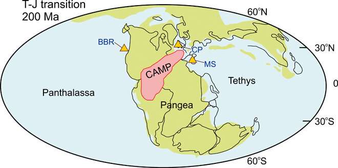 Study of ancient rocks suggests oxygen depletion in oceans led to end-Triassic mass extinction