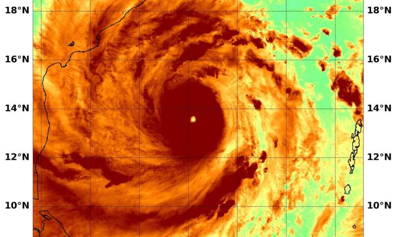 NASA finds heavy water vapor concentration rings eye of Cyclone Amphan