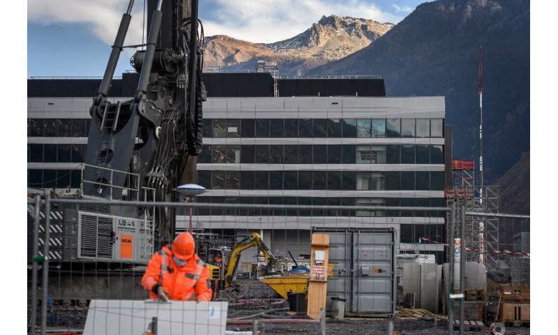 Construction is seen at a site in Visp, Switzerland where pharma contractor Lonza will produce Moderna's vaccine for all countri