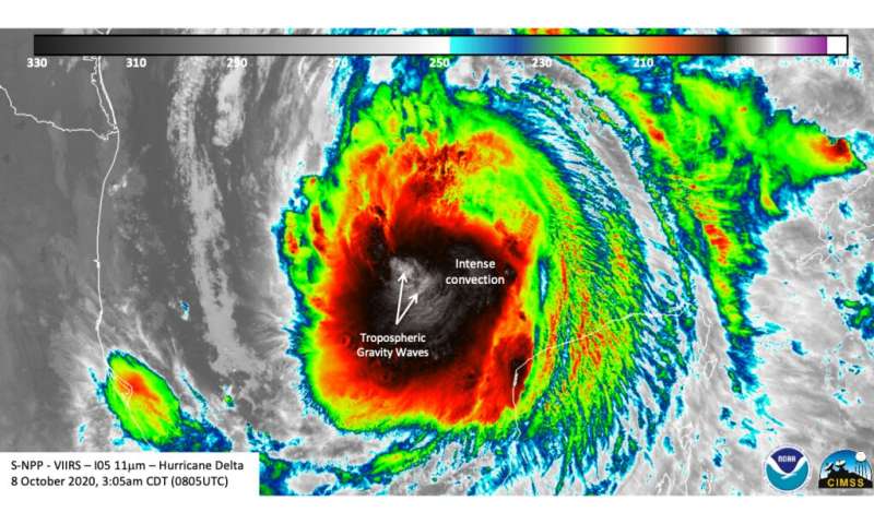 NASA examines Hurricane Delta's early morning structure